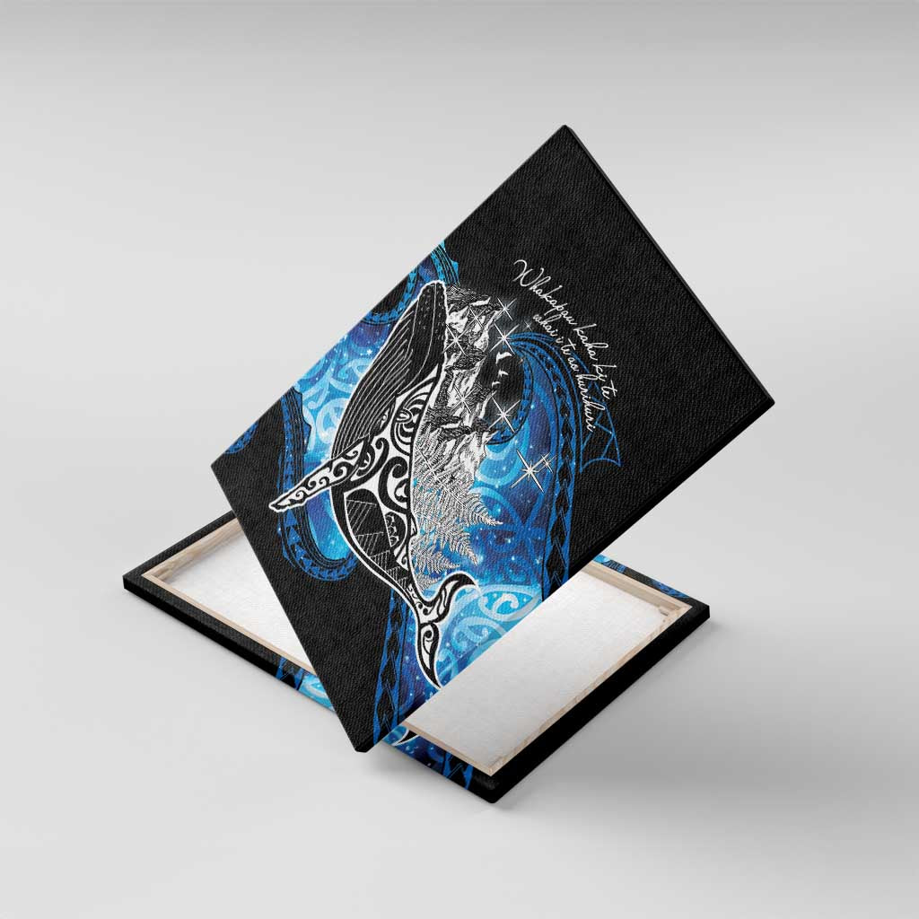 Maori Matariki Te Araroa Paikea Starry Canvas Wall Art Tangaroa Whakatauki LT7 With Frame Black - Polynesian Pride