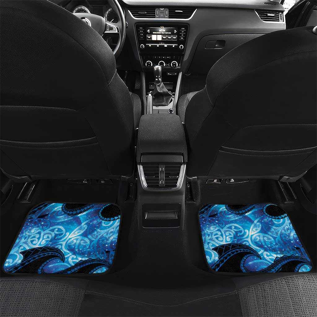 Maori Matariki Te Araroa Paikea Starry Car Mats Tangaroa Whakatauki LT7 Set 2pcs - Back Black - Polynesian Pride