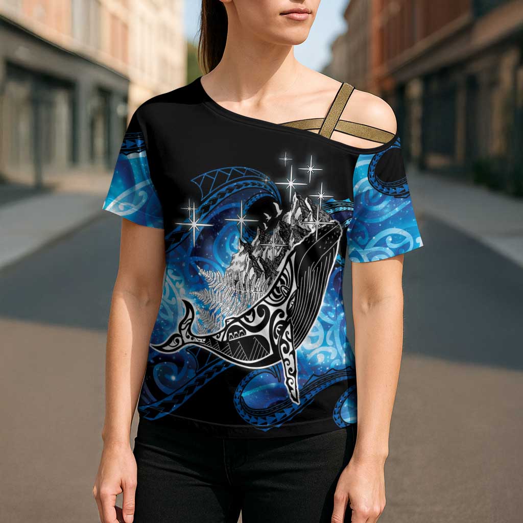 Maori Matariki Te Araroa Paikea Starry Cross Shoulder Shirt Tangaroa Whakatauki LT7 - Polynesian Pride