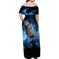 Maori Matariki Te Araroa Paikea Starry Family Matching Off Shoulder Maxi Dress and Hawaiian Shirt Tangaroa Whakatauki