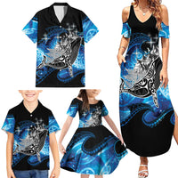 Maori Matariki Te Araroa Paikea Starry Family Matching Summer Maxi Dress and Hawaiian Shirt Tangaroa Whakatauki
