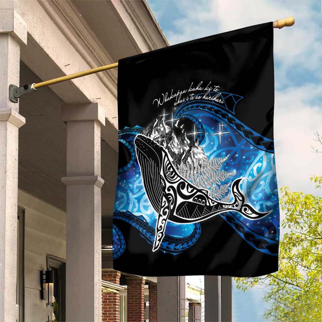 Maori Matariki Te Araroa Paikea Starry Garden Flag Tangaroa Whakatauki LT7 House Flag Black - Polynesian Pride