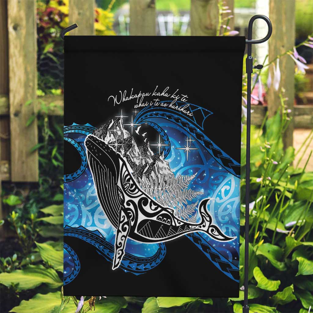 Maori Matariki Te Araroa Paikea Starry Garden Flag Tangaroa Whakatauki LT7 Garden Flag Black - Polynesian Pride