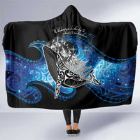 Maori Matariki Te Araroa Paikea Starry Hooded Blanket Tangaroa Whakatauki LT7 One Size Black - Polynesian Pride