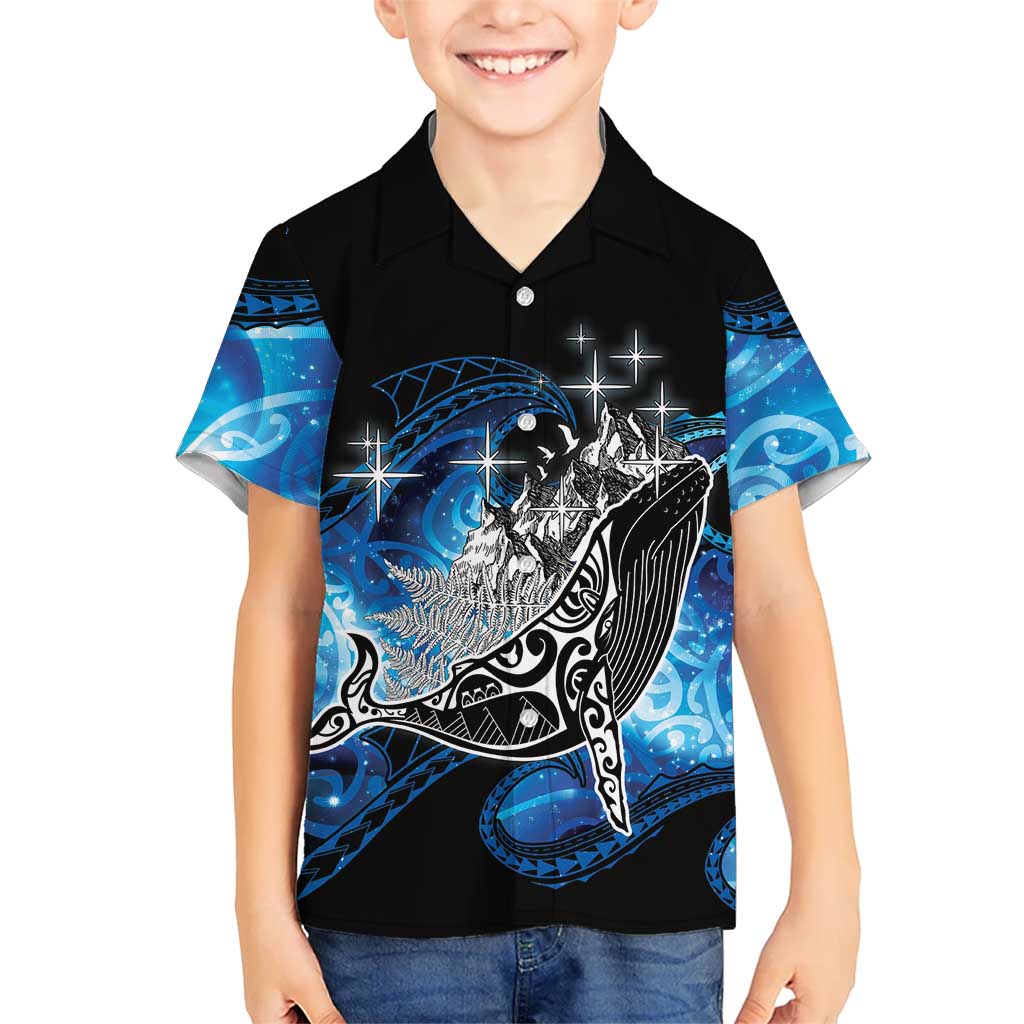 Maori Matariki Te Araroa Paikea Starry Kid Hawaiian Shirt Tangaroa Whakatauki LT7 Kid Black - Polynesian Pride