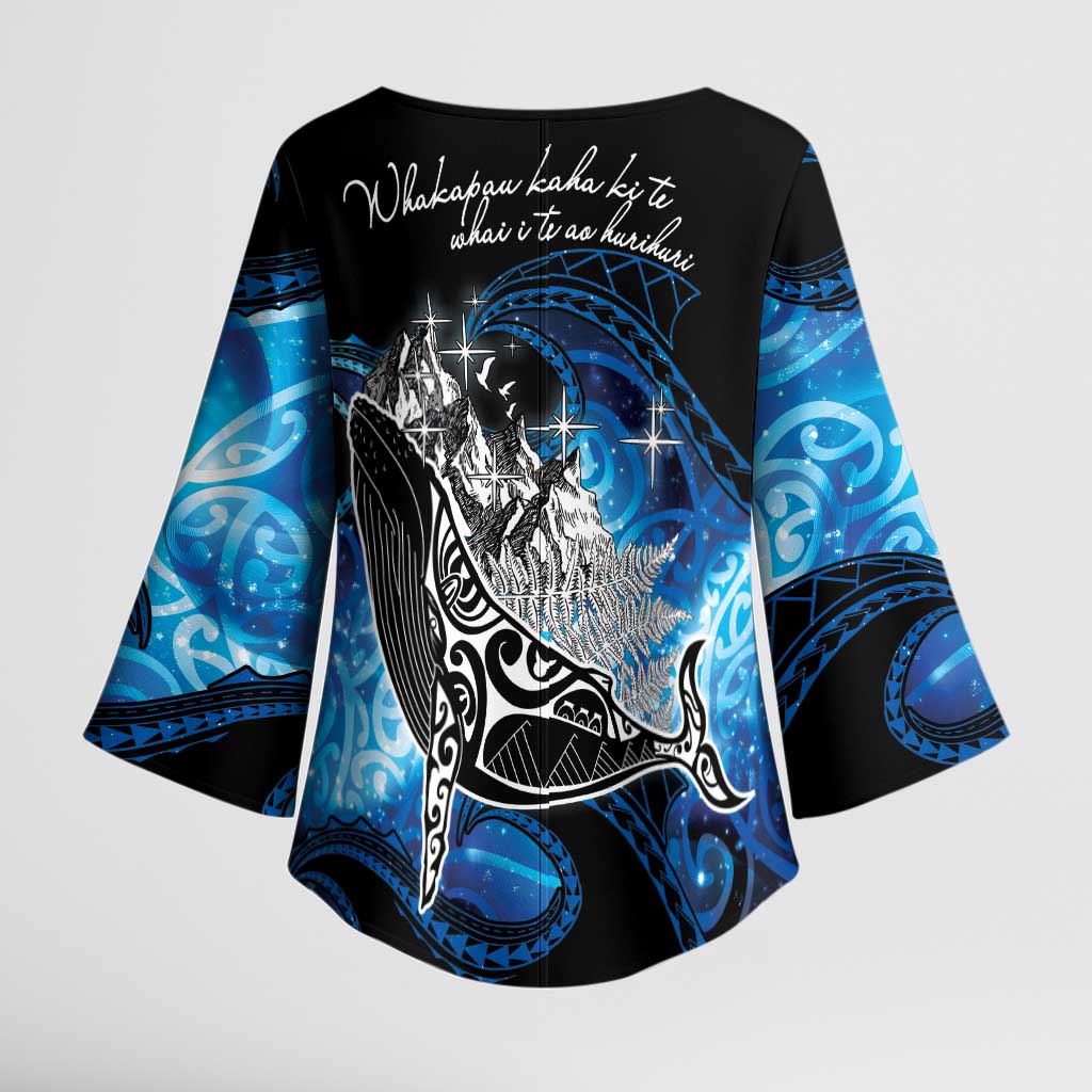 Maori Matariki Te Araroa Paikea Starry Kimono Sleeve Blouse Tangaroa Whakatauki LT7 - Polynesian Pride