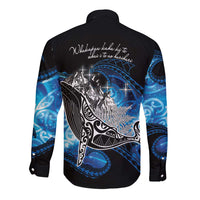 Maori Matariki Te Araroa Paikea Starry Long Sleeve Button Shirt Tangaroa Whakatauki LT7 - Polynesian Pride