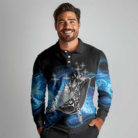 Maori Matariki Te Araroa Paikea Starry Long Sleeve Polo Shirt Tangaroa Whakatauki LT7 - Polynesian Pride