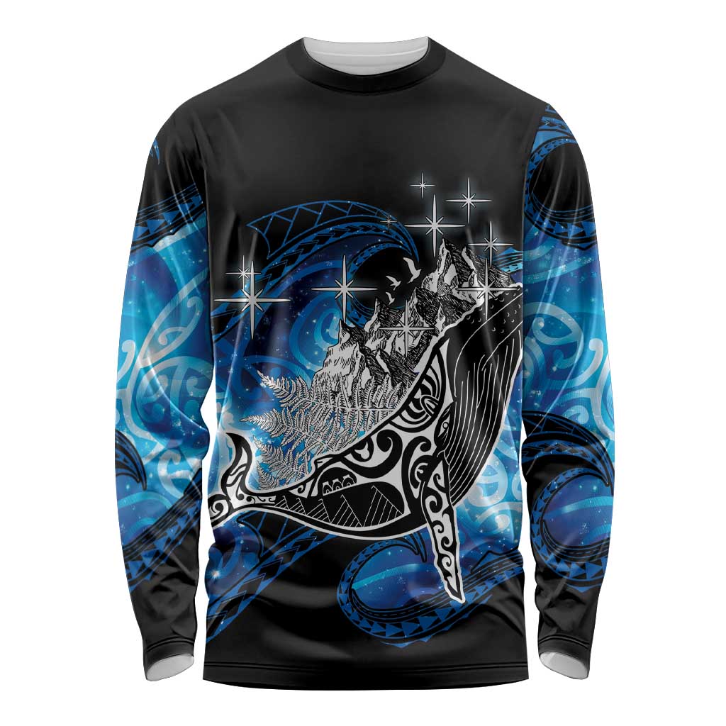 Maori Matariki Te Araroa Paikea Starry Long Sleeve Shirt Tangaroa Whakatauki LT7 Unisex Black - Polynesian Pride