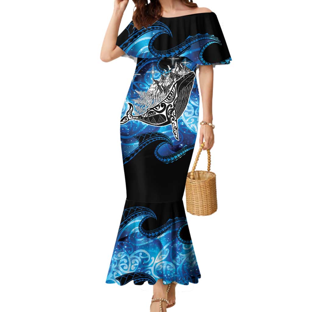 Maori Matariki Te Araroa Paikea Starry Mermaid Dress Tangaroa Whakatauki LT7 Women Black - Polynesian Pride