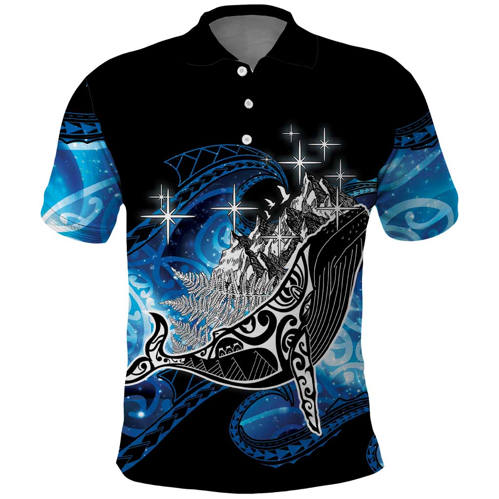 Maori Matariki Te Araroa Paikea Starry Polo Shirt Tangaroa Whakatauki LT7 Black - Polynesian Pride
