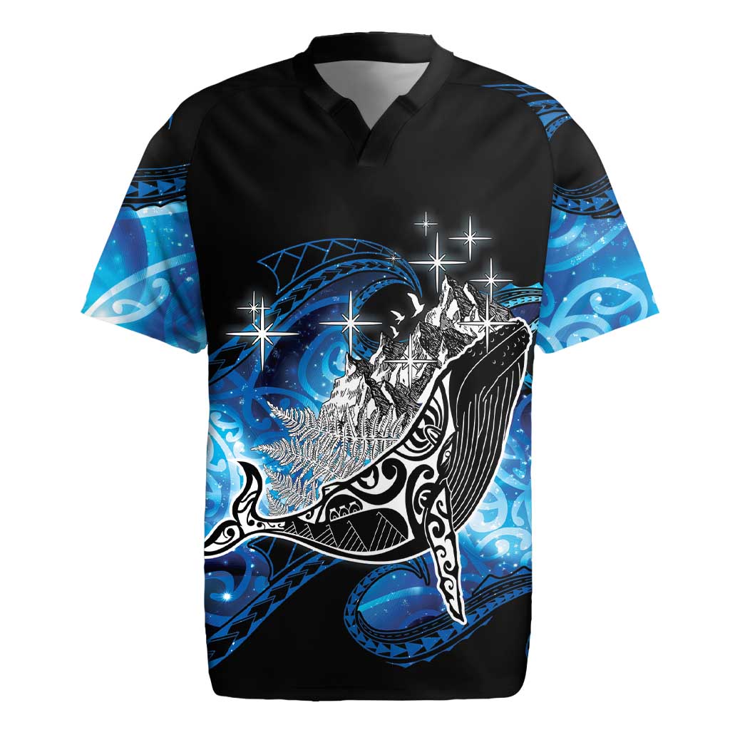 Maori Matariki Te Araroa Paikea Starry Rugby Jersey Tangaroa Whakatauki LT7 Black - Polynesian Pride