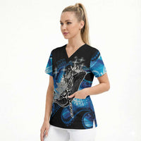 Maori Matariki Te Araroa Paikea Starry Scrub Top Tangaroa Whakatauki LT7 - Polynesian Pride