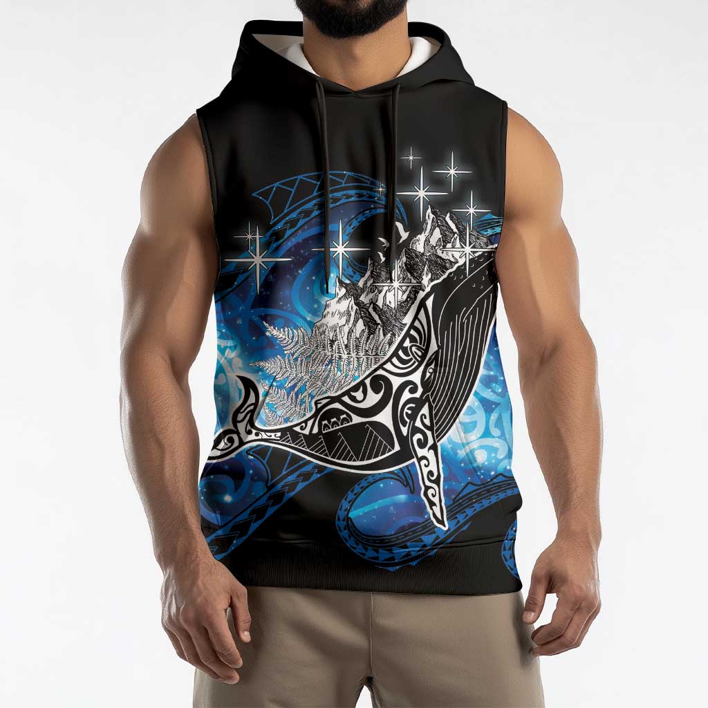 Maori Matariki Te Araroa Paikea Starry Sleeveless Hoodie Tangaroa Whakatauki LT7 - Polynesian Pride