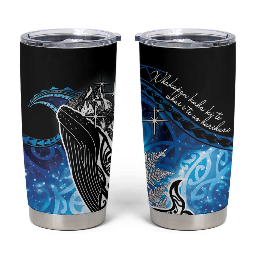 Maori Matariki Te Araroa Paikea Starry Tumbler Cup Tangaroa Whakatauki LT7 Black - Polynesian Pride