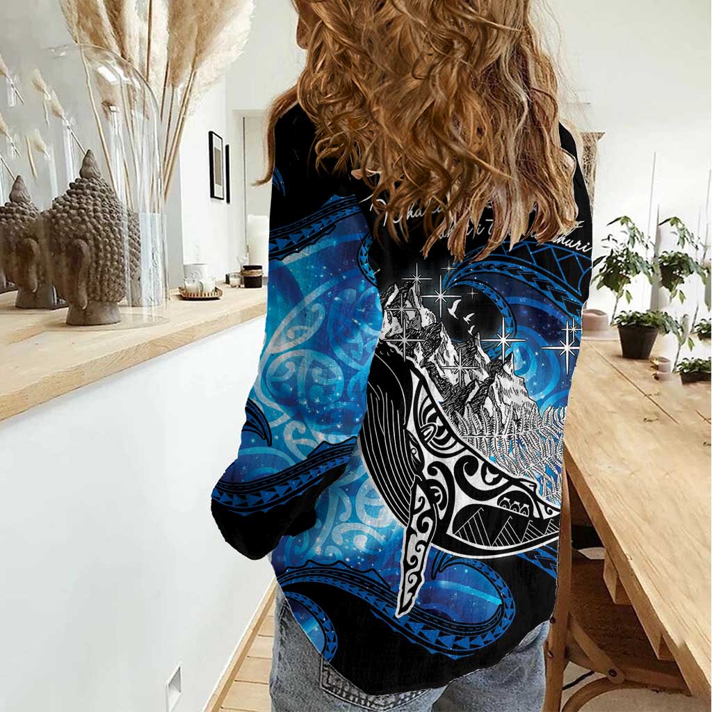 Maori Matariki Te Araroa Paikea Starry Women Casual Shirt Tangaroa Whakatauki LT7 - Polynesian Pride