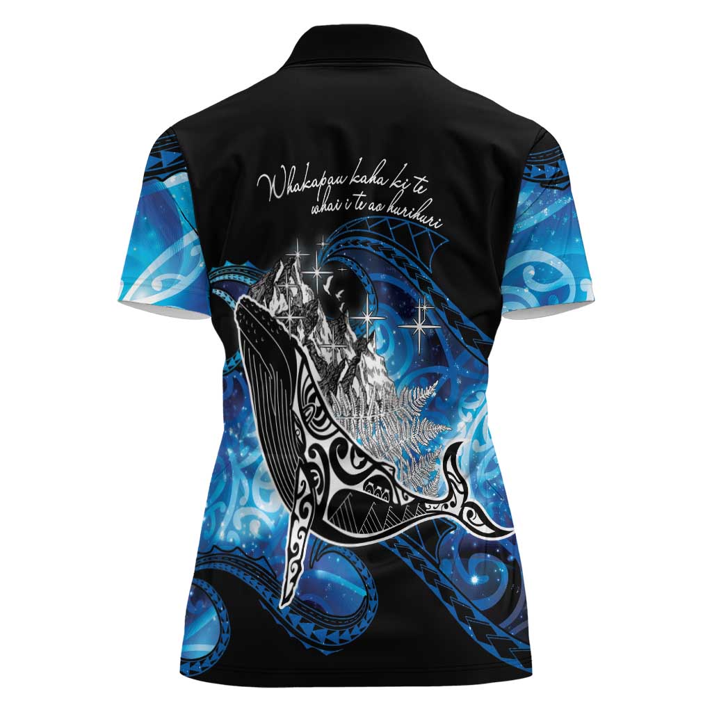 Maori Matariki Te Araroa Paikea Starry Women Polo Shirt Tangaroa Whakatauki LT7 - Polynesian Pride