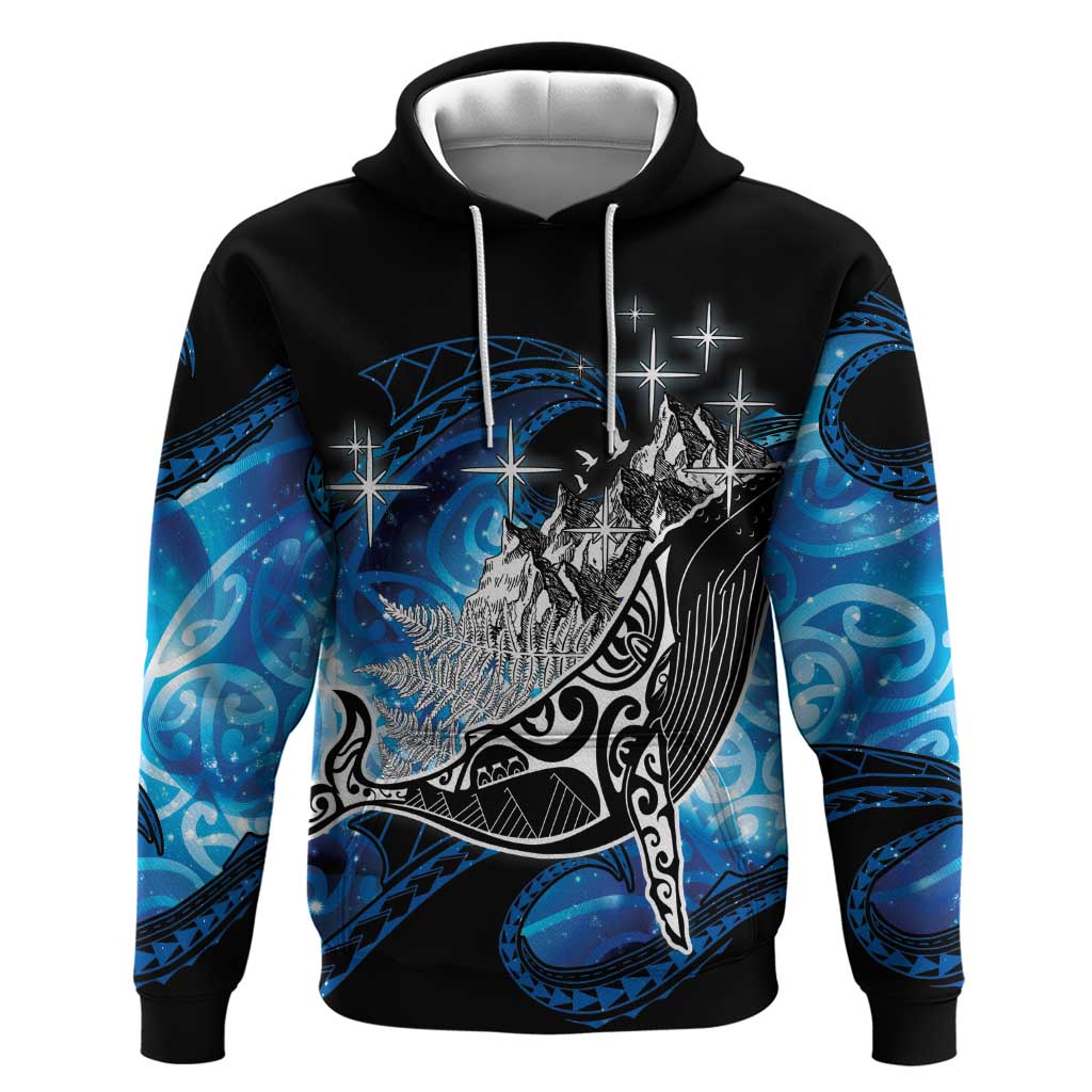 Maori Matariki Te Araroa Paikea Starry Zip Hoodie Tangaroa Whakatauki LT7 Pullover Hoodie Black - Polynesian Pride