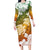 Kanaka Maoli Hawaii Flag Day Family Matching Long Sleeve Bodycon Dress and Hawaiian Shirt Vibrant Frangipani