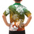 Kanaka Maoli Hawaii Flag Day Family Matching Off The Shoulder Long Sleeve Dress and Hawaiian Shirt Vibrant Frangipani