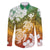 Kanaka Maoli Hawaii Flag Day Family Matching Off The Shoulder Long Sleeve Dress and Hawaiian Shirt Vibrant Frangipani