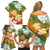 Kanaka Maoli Hawaii Flag Day Family Matching Off Shoulder Short Dress and Hawaiian Shirt Vibrant Frangipani