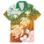 Kanaka Maoli Hawaii Flag Day Family Matching Off Shoulder Short Dress and Hawaiian Shirt Vibrant Frangipani