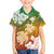 Kanaka Maoli Hawaii Flag Day Family Matching Off Shoulder Short Dress and Hawaiian Shirt Vibrant Frangipani