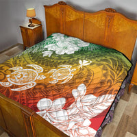 Kanaka Maoli Hawaii Flag Day Quilt Vibrant Frangipani