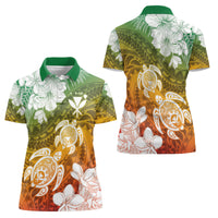 Kanaka Maoli Hawaii Flag Day Women Polo Shirt Vibrant Frangipani