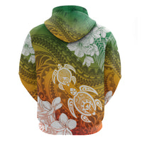 Kanaka Maoli Hawaii Flag Day Zip Hoodie Vibrant Frangipani