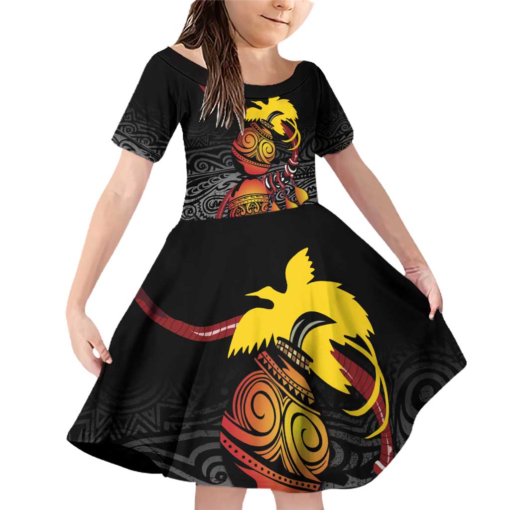 Personalized Papua New Guinea Milne Bay Family Matching Off Shoulder Short Dress and Hawaiian Shirt Bagi Necklace Mix Lime Pot Grunge