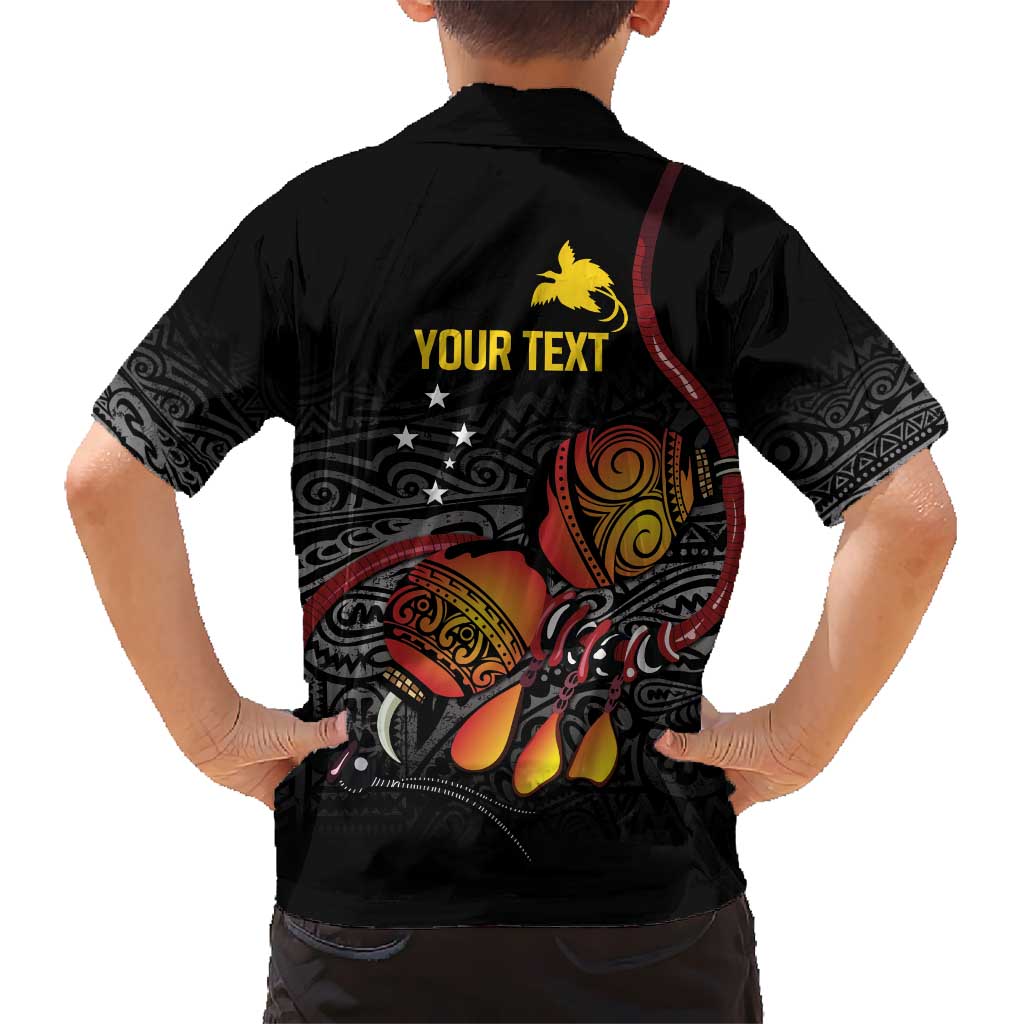 Personalized Papua New Guinea Milne Bay Kid Hawaiian Shirt Bagi Necklace Mix Lime Pot Grunge