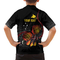 Personalized Papua New Guinea Milne Bay Kid Hawaiian Shirt Bagi Necklace Mix Lime Pot Grunge