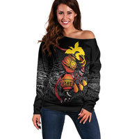 Personalized Papua New Guinea Milne Bay Off Shoulder Sweater Bagi Necklace Mix Lime Pot Grunge
