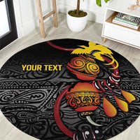 Personalized Papua New Guinea Milne Bay Round Carpet Bagi Necklace Mix Lime Pot Grunge