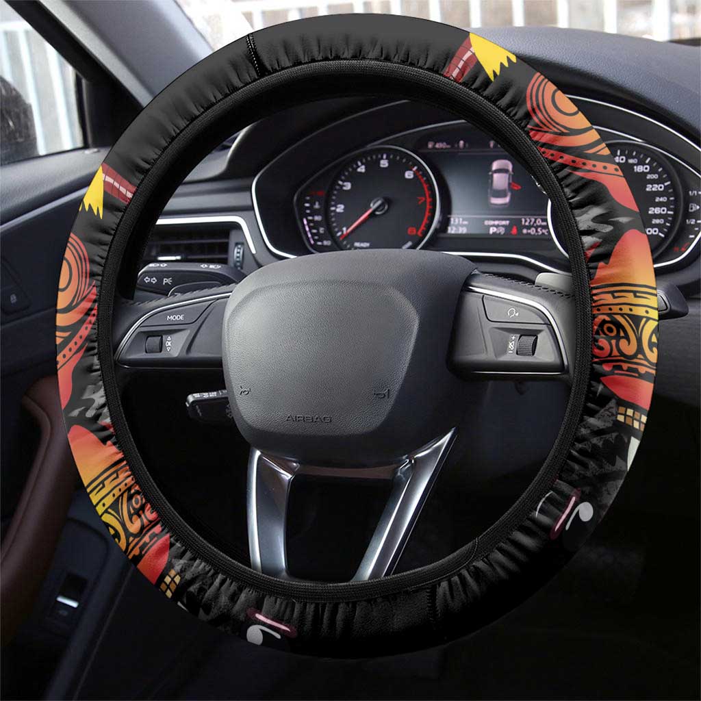 Papua New Guinea Milne Bay Steering Wheel Cover Bagi Necklace Mix Lime Pot Grunge