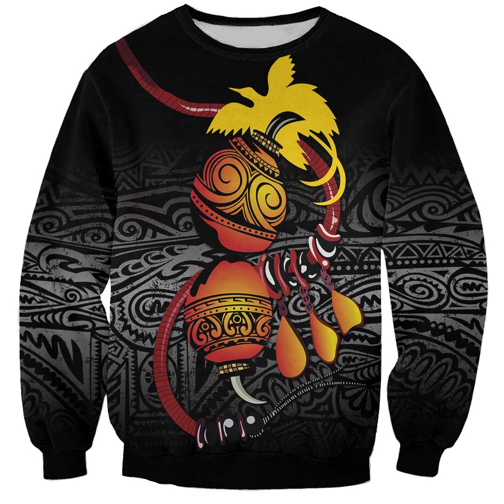 Personalized Papua New Guinea Milne Bay Sweatshirt Bagi Necklace Mix Lime Pot Grunge