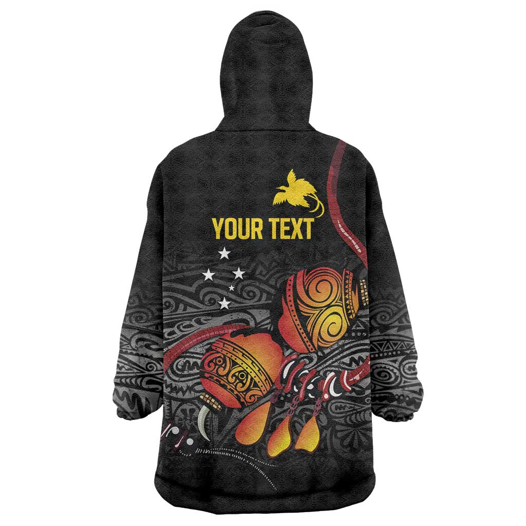Personalized Papua New Guinea Milne Bay Wearable Blanket Hoodie Bagi Necklace Mix Lime Pot Grunge
