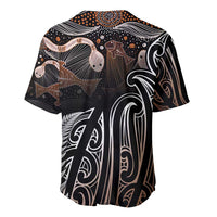 Aotearoa Maori - Australia Indigenous Baseball Jersey Koiri Whakairo Mix Aboriginal Art - Polynesian Pride