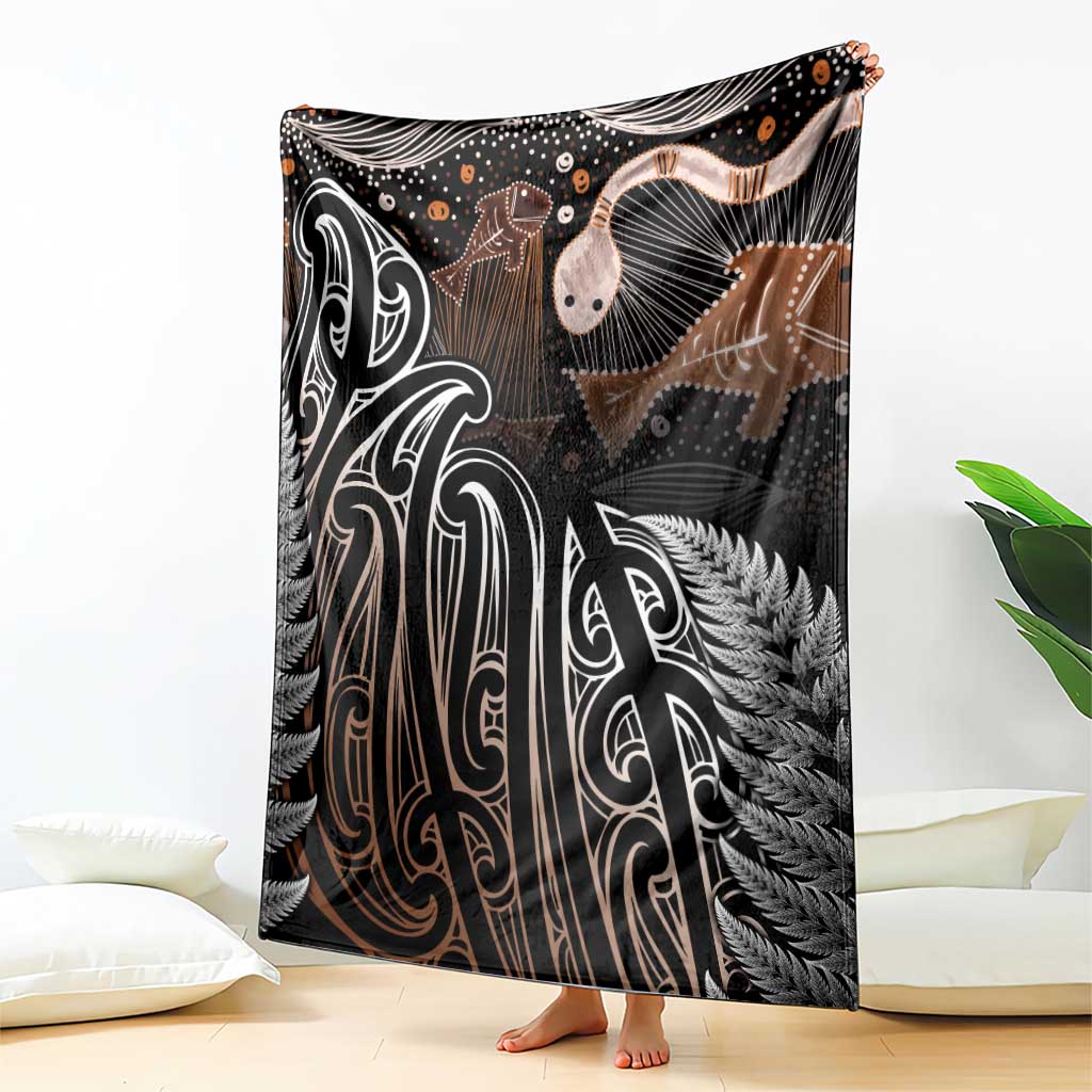 Aotearoa Maori - Australia Indigenous Blanket Koiri Whakairo Mix Aboriginal Art LT7 - Polynesian Pride