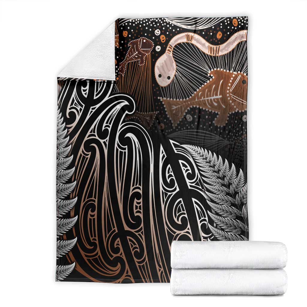 Aotearoa Maori - Australia Indigenous Blanket Koiri Whakairo Mix Aboriginal Art LT7 - Polynesian Pride