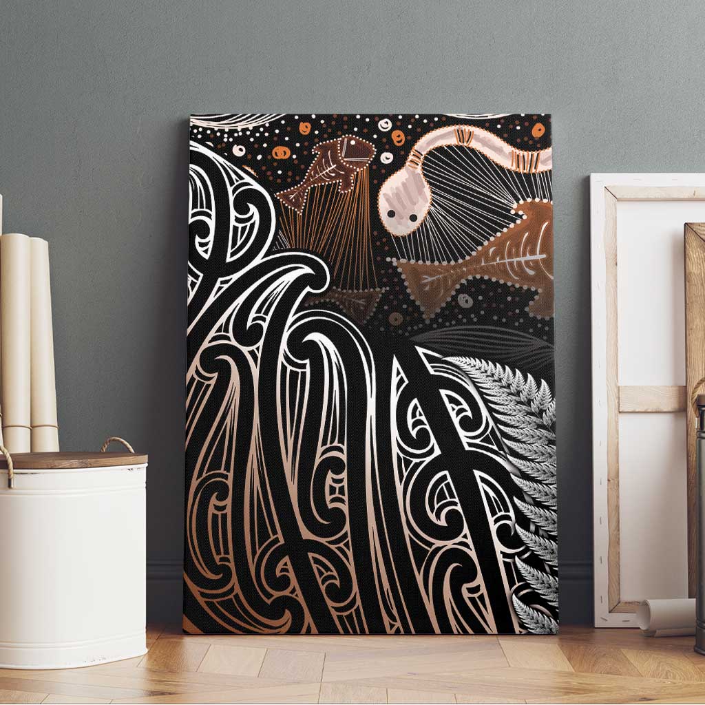 Aotearoa Maori - Australia Indigenous Canvas Wall Art Koiri Whakairo Mix Aboriginal Art LT7 - Polynesian Pride