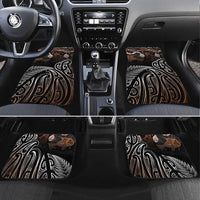Aotearoa Maori - Australia Indigenous Car Mats Koiri Whakairo Mix Aboriginal Art LT7 Set 4pcs Brown - Polynesian Pride
