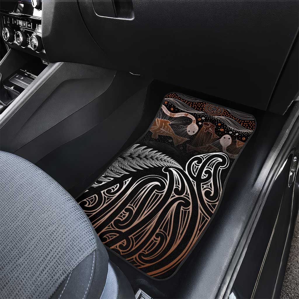 Aotearoa Maori - Australia Indigenous Car Mats Koiri Whakairo Mix Aboriginal Art LT7 - Polynesian Pride