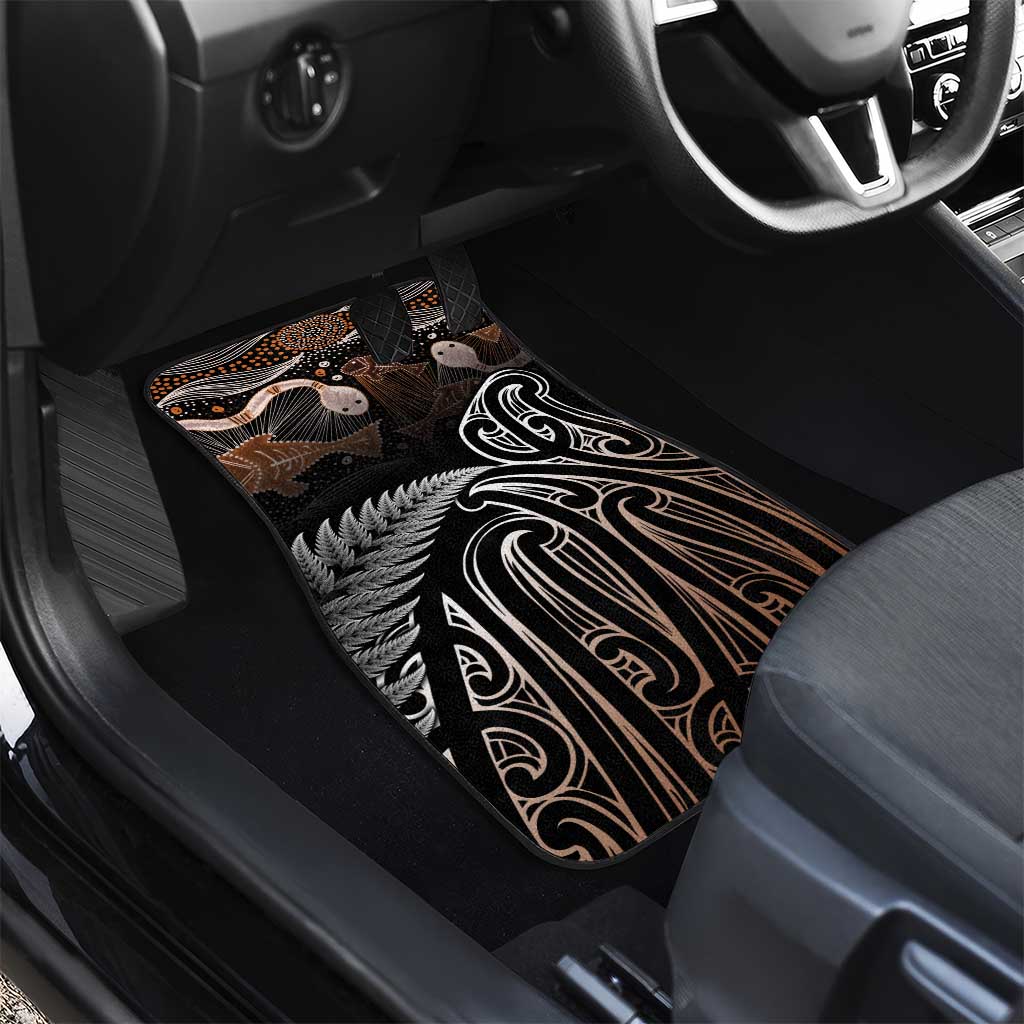 Aotearoa Maori - Australia Indigenous Car Mats Koiri Whakairo Mix Aboriginal Art LT7 - Polynesian Pride