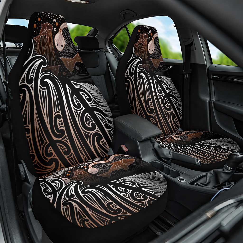 Aotearoa Maori - Australia Indigenous Car Seat Cover Koiri Whakairo Mix Aboriginal Art - Polynesian Pride
