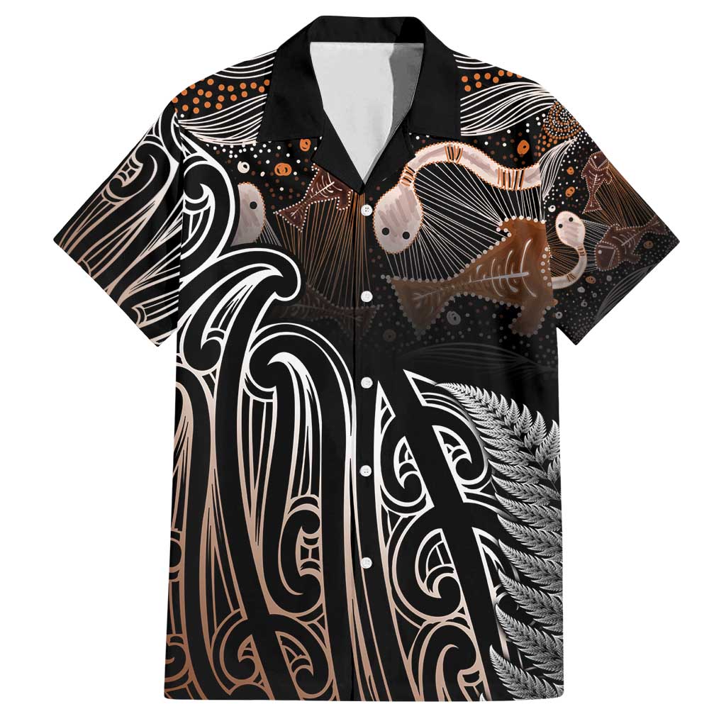 Aotearoa Maori - Australia Indigenous Family Matching Long Sleeve Bodycon Dress and Hawaiian Shirt Koiri Whakairo Mix Aboriginal Art - Polynesian Pride