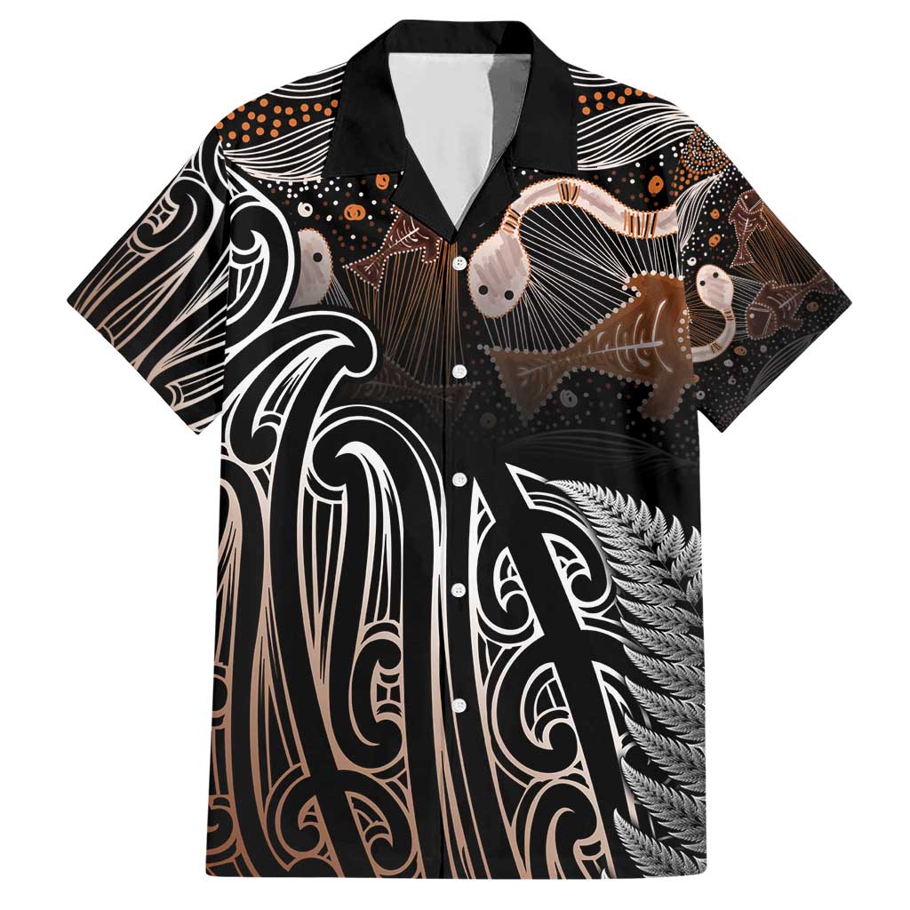 Aotearoa Maori - Australia Indigenous Family Matching Short Sleeve Bodycon Dress and Hawaiian Shirt Koiri Whakairo Mix Aboriginal Art - Polynesian Pride
