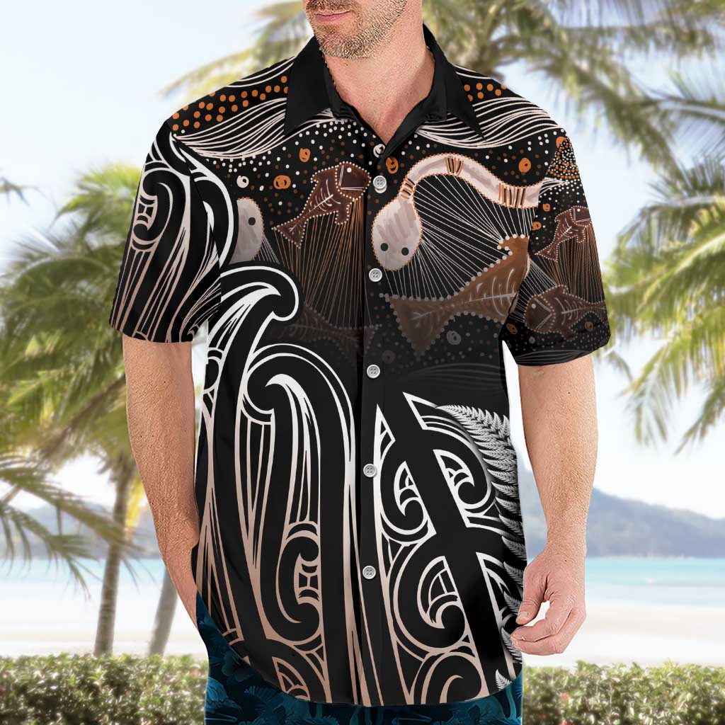 Aotearoa Maori - Australia Indigenous Hawaiian Shirt Koiri Whakairo Mix Aboriginal Art - Polynesian Pride